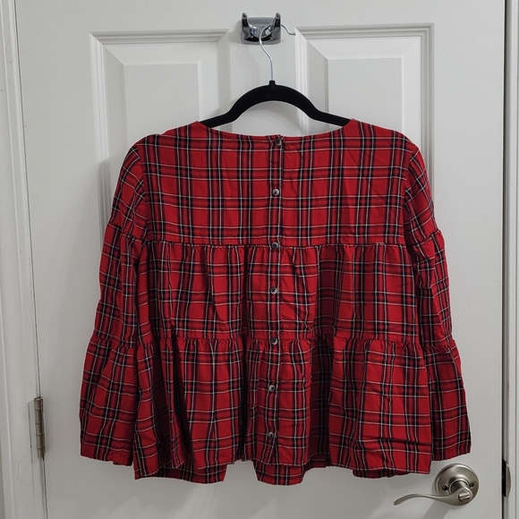 Madewell Plaid Babydoll Blouse - Picture 3 of 7